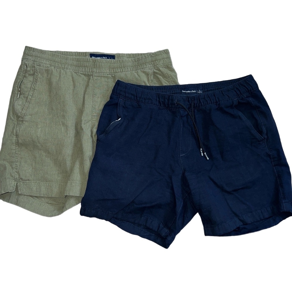 Abercrombie & Fitch (2 Pairs) Mens Elastic Waist Drawstring Shorts Size Small